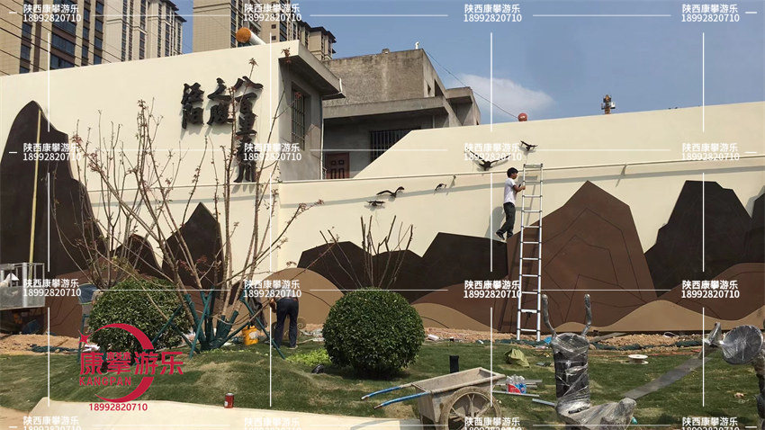 咸陽涇陽縣口袋公園景觀墻游樂設施案例